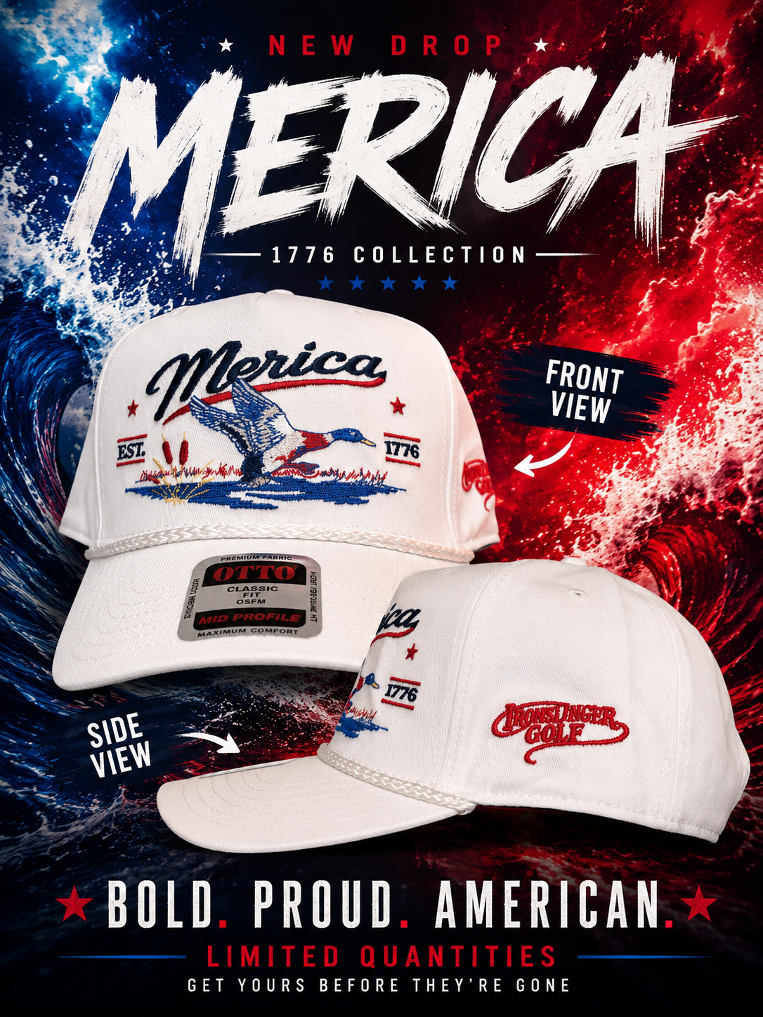 Merica 1776 Embroidered Rope Hat